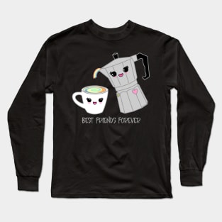 Coffee pot and cup BFF Long Sleeve T-Shirt